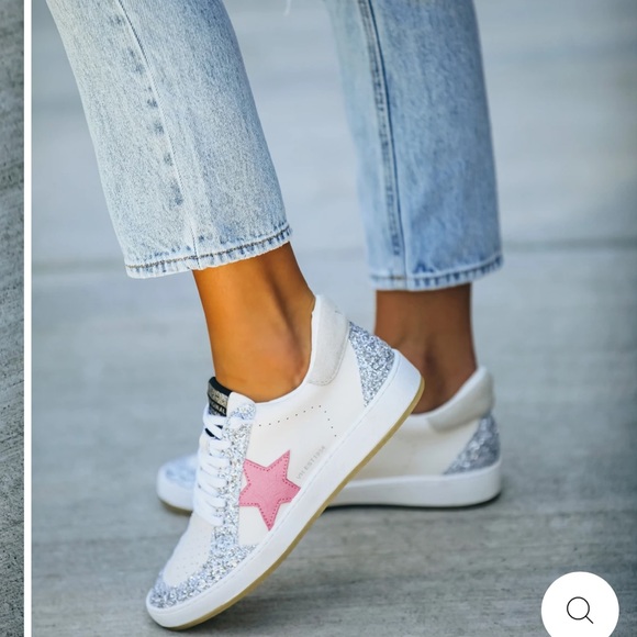 Hype faux leather glitter sneaker Clearance